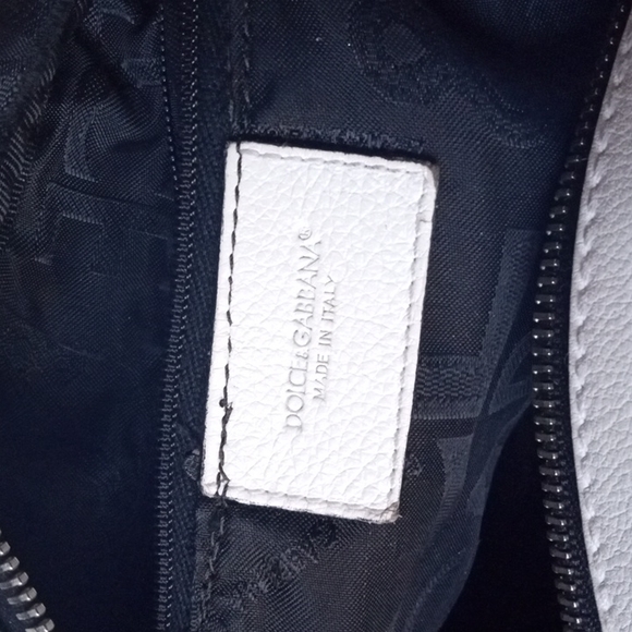DOLCE & GABBANA Off White Pebbled Leather Satchel Bag Purse. Certified Authentic - Picture 13 of 14